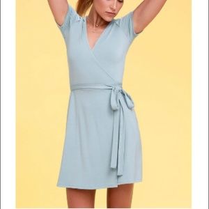 Belvedere Light Blue Wrap Dress